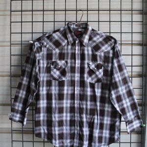 Plains - Pearl snap plaid shirt